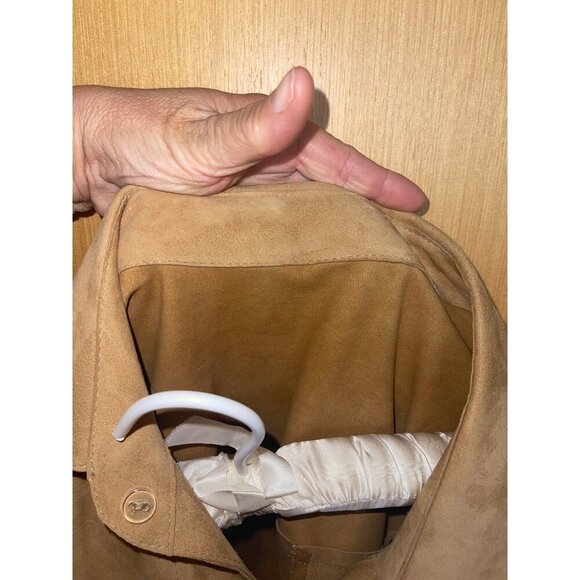 Jose Luis Mens Jacket Size 42 Tan Soft Suede Shacket Luxurious Side Slits - Picture 9 of 9